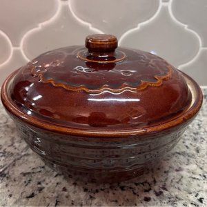 Marcrest Stoneware Daisy Dot Covered Casserole Dish Made in USA